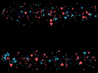 Triangle Explosion Confetti. Textured Data Particles Blast. Triangles