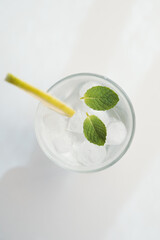 lime cocktail with mint