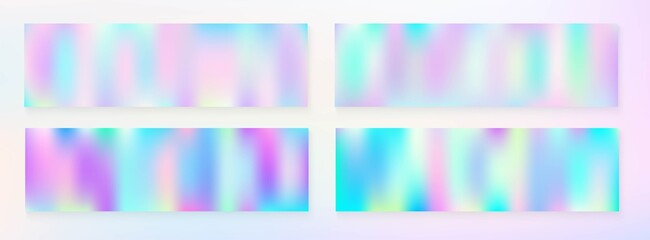 Holograph Minimal Banner. Neon Texture Overlay, 80s, 90s Music