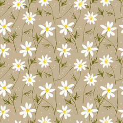 white daisy seamless pattern