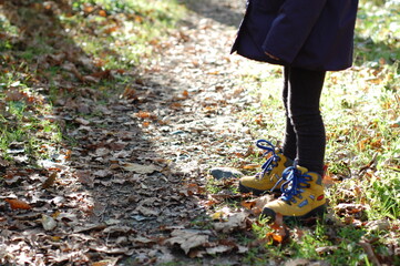 child walking in nature autumn