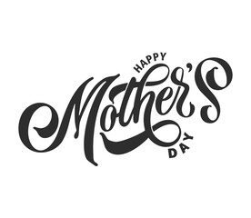 Happy Mother's Day handwritten lettering. Happy Mother's Day typography vector design for greeting cards and poster. Design template celebration. Vector illustration.