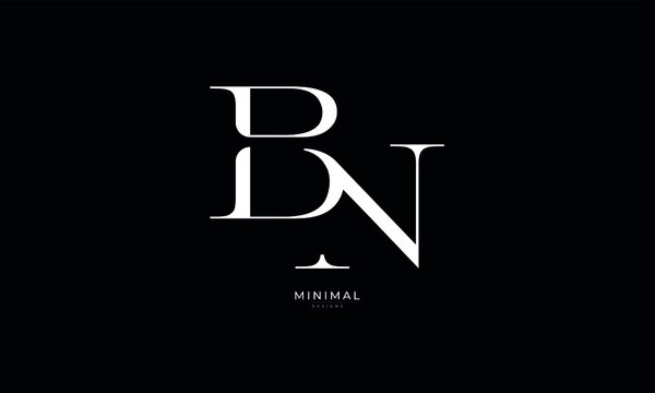 Alphabet letter icon logo BN