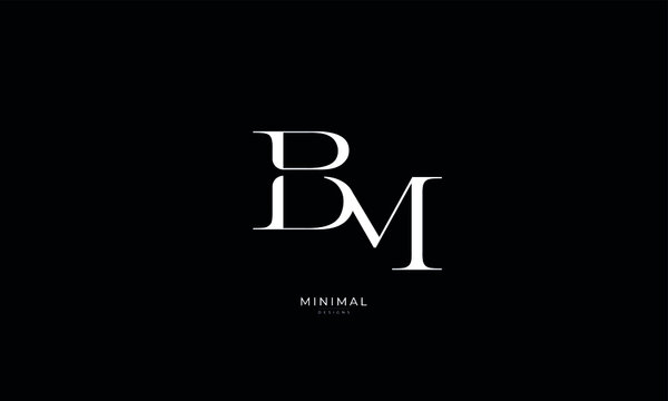 Alphabet letter icon logo BM
