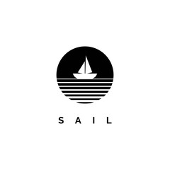 Sailing logo design illustration vector template