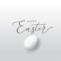 Vector illustration. Happy Easter handwritten lettering. Happy Easter typography vector design for greeting cards and poster. Design template celebration. Vector illustration.