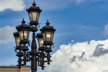 Fototapeta na wymiar Street lamp in historic Old Town district