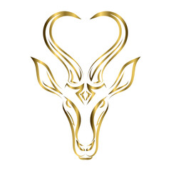 Line art vector of springbok head. Suitable for use as decoration or logo.Line art vector of springbok head. Suitable for use as decoration or logo.