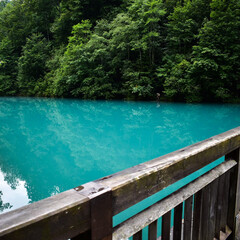 wooden bridge over the lake