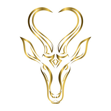 Line art vector of springbok head. Suitable for use as decoration or logo.Line art vector of springbok head. Suitable for use as decoration or logo.