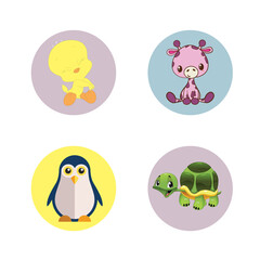Obraz premium set of cartoon animals