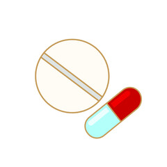 Pills isolated on white background