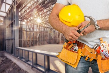 Man worker or professional builder with tools