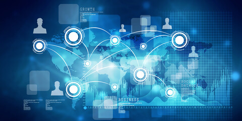 2d illustration Business Network concept

