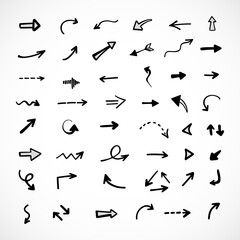  Vector set of hand-drawn arrows, elements for presentation