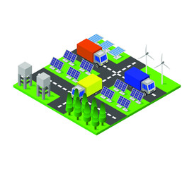 Isometric solar panel