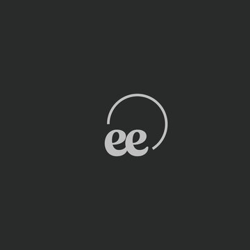 EE initials logo monogram with circles