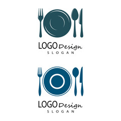 spoon and fork logo template illustration