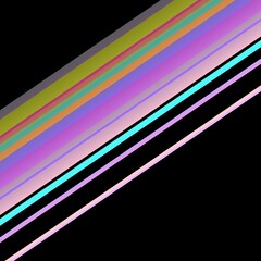 multi-coloured diagonal stripes on a jet black background