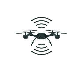drone icon vector isolated on white