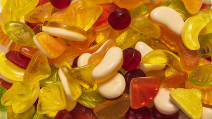 Assorted tasty gummy candies.