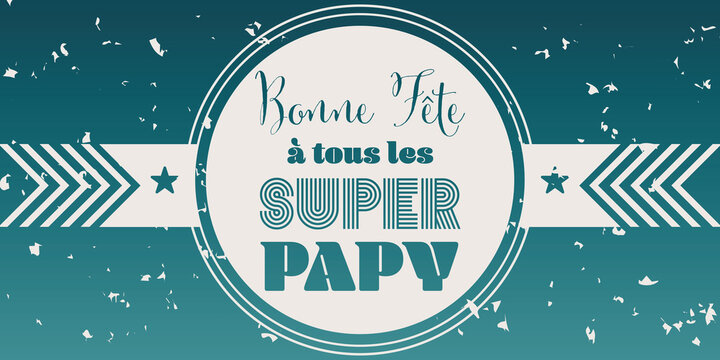 Blue french Happy Fathers day design - Festive sleek Banner