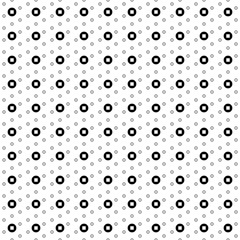 Square seamless background pattern from black stop media symbols are different sizes and opacity. The pattern is evenly filled. Vector illustration on white background