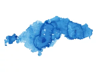 Foto op Plexiglas Kristal Aquarelpapier - Blauwe kleur - Zee
