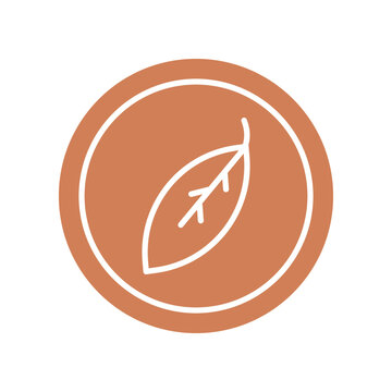 Leaf inside the circle, leaf logo, nature logo, simple icon