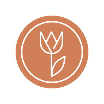tulip icon, pastel colours, sprong icon, tulip inside the circle