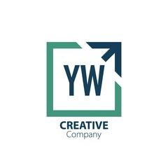 Initial Letter YW Creative Out of Box Logo Design Template. Creative template logo - obrazy, fototapety, plakaty