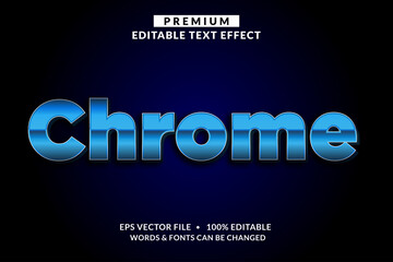Blue Chrome Premium Editable Text Effect Font style
