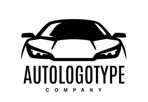 Auto car logo design front vehicle silhouette. Sign for your company