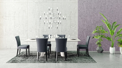 Illustration 3D rendering large luxury modern bright interiors Living room mockup computer digitally generated image