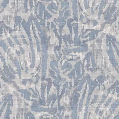 Fotobehang Landelijke stijl Naadloze Franse boerderij geo abstracte linnen bedrukte stof achtergrond. Provence blauw grijs patroon textuur. Shabby chique stijl geweven achtergrond. Textiel rustiek scandi all-over print effect. Waterverf.