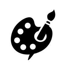 Art palette and brush. Tools for artist