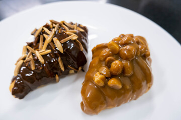  caramel macadamia butter croissant  and chocolate stick top