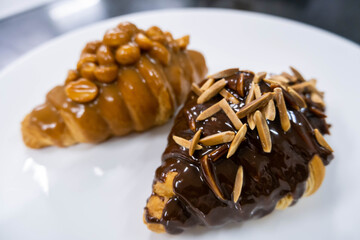 caramel macadamia butter croissant  and chocolate stick top