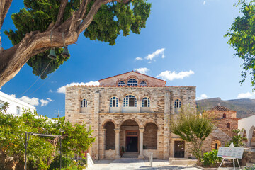 Fototapeta na wymiar The byzantine Monastery of Panagia Ekatontapiliani (4th c AC) in Paroikia of Paros, Greece. It is an important religious pilgrimages in Greece.
