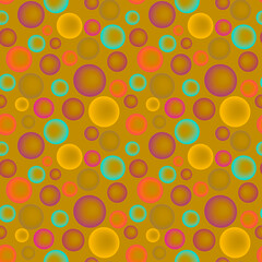 Seamless texture, pattern on a square background - colored glass balls or soap bubbles.
