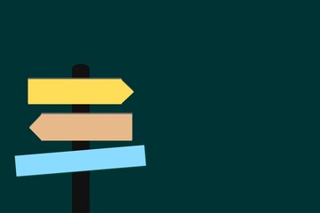 Blank directional road signs for any type of awareness or attention in a background vector. Blank street signboard for directions