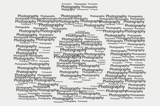 Typographic camera. Photography concept. Text Design