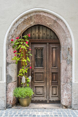 Fototapeta na wymiar An old entrance door.