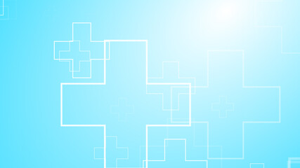 Abstract medical health blue cross pattern background. G