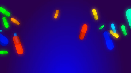 Drug prescription forpill medicine capsule pattern with blue background. Abstract healthcare technology and science medical  concept.