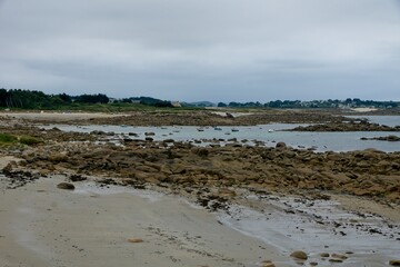 Fototapeta na wymiar Atlantic coast in the Côtes-d'Armor department of the Brittany region of France