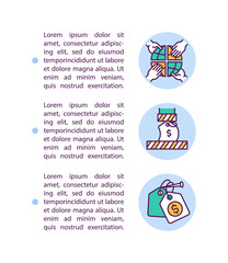 Banning anti competitive conduct concept line icons with text. PPT page vector template with copy space. Brochure, magazine, newsletter design element. Business law linear illustrations on white