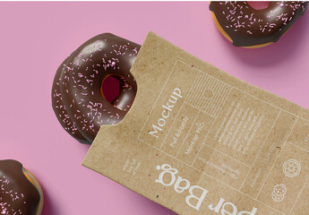 Donut in Paper Bag Mockup