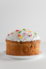 Easter cake. Homemade cakes for Easter celebrations on a white background.