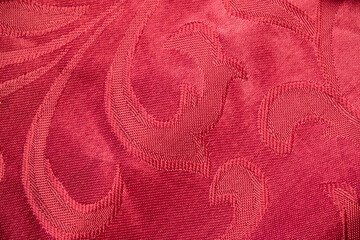 texture red cloth tablecloth close up
